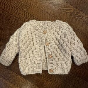 Infant waffle cardigan sweater